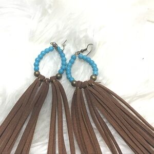 Blue💙beaded festive earrings